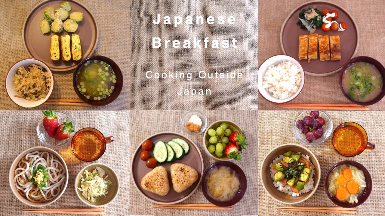 Golden pan-fried onigiri rice balls served with miso soup and cucumber for an easy Japanese breakfast
